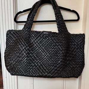 Falor black woven tote bag